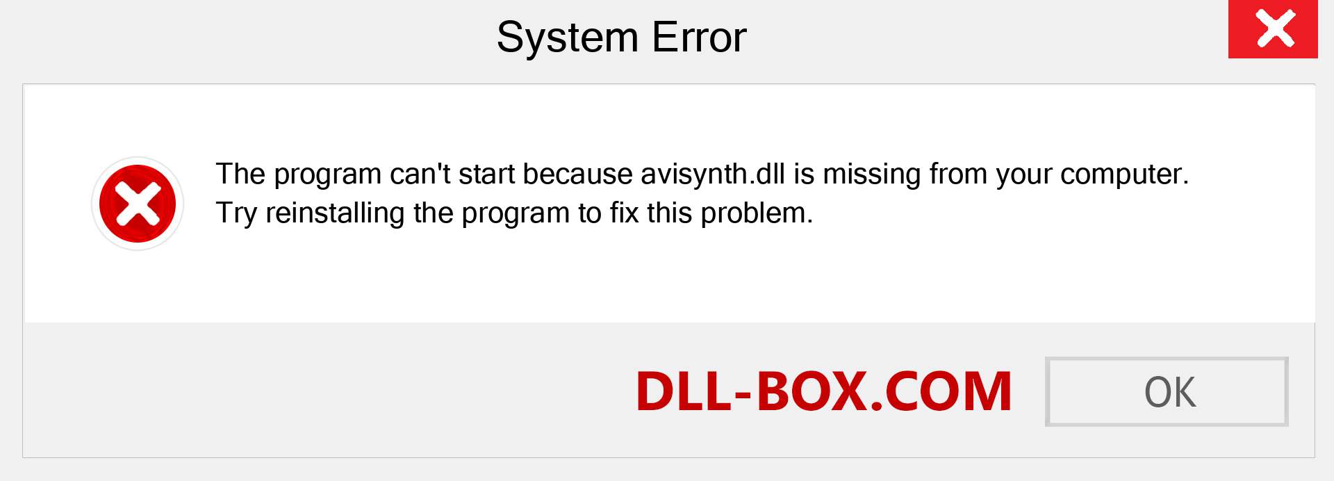  avisynth.dll file is missing?. Download for Windows 7, 8, 10 - Fix  avisynth dll Missing Error on Windows, photos, images